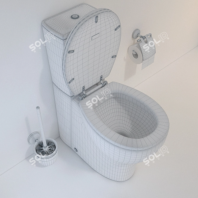 Cersanit WC and Accessories Set 3D model image 2