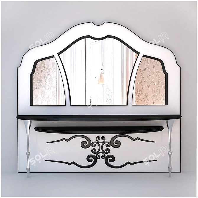 Elegant Mirror Console Set 3D model image 1