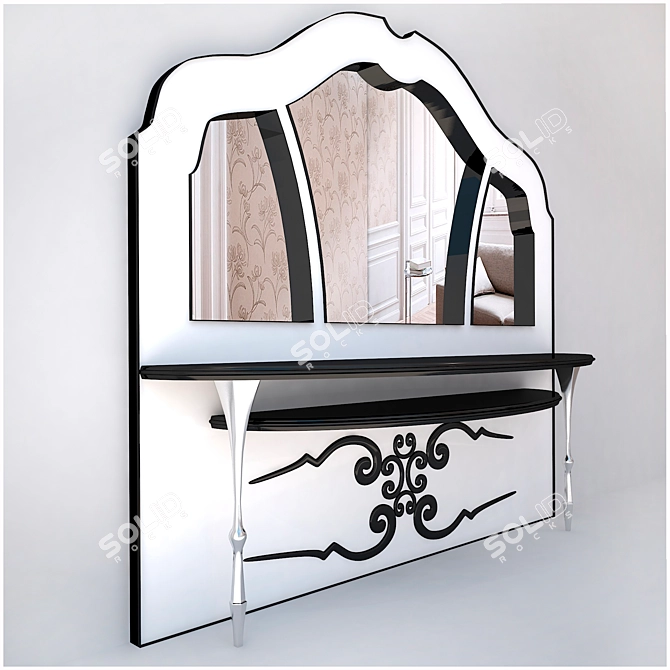 Elegant Mirror Console Set 3D model image 2