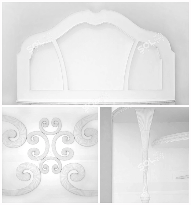 Elegant Mirror Console Set 3D model image 3