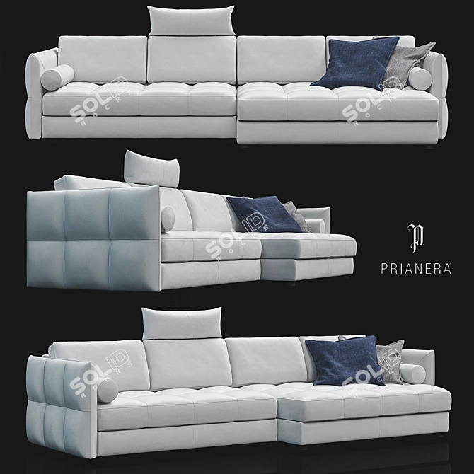 PRIANERA Leather Sofa 3D model image 1