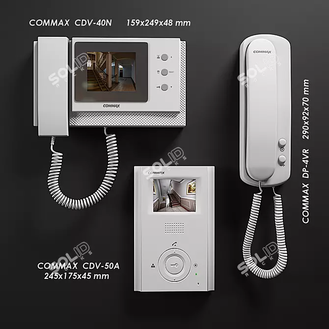COMMAX Intercoms: DP-4VR, CDV-40N, CDV-50A 3D model image 1