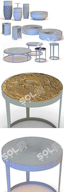 Contemporary Fratelli Longhi Coffee Tables Set 3D model image 3