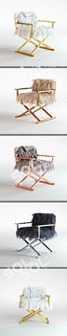 Cozy Tibetan Fur Chair 3D model image 2