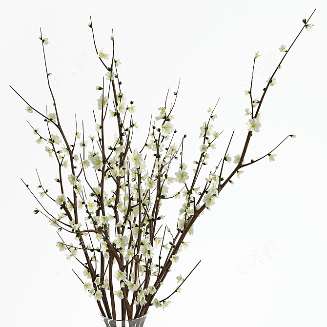 Elegant Branches Vase 3D model image 2