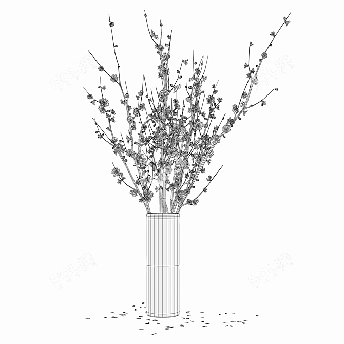 Elegant Branches Vase 3D model image 3