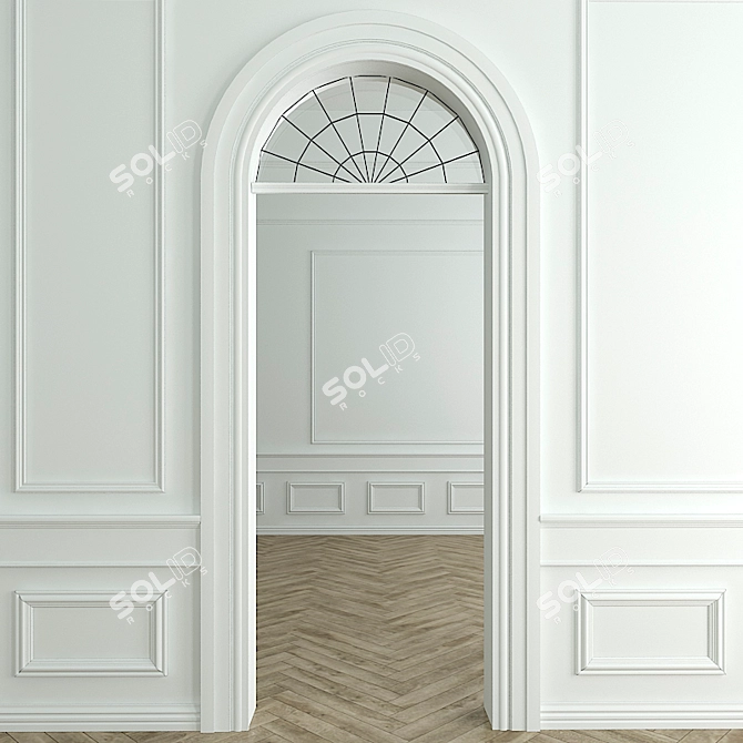 Elegant Stucco Decor for Walls 3D model image 2