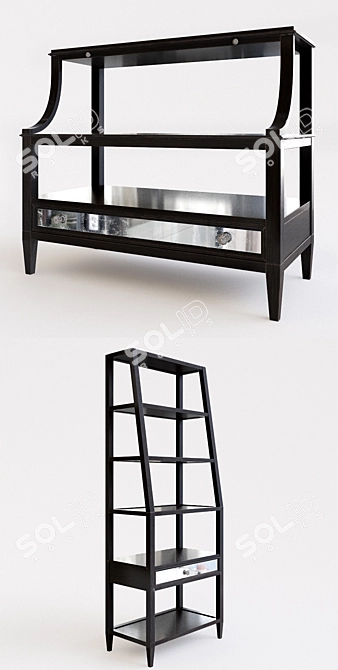 Sutton House Bookcase & Chest: Elegant Storage Solution 3D model image 2