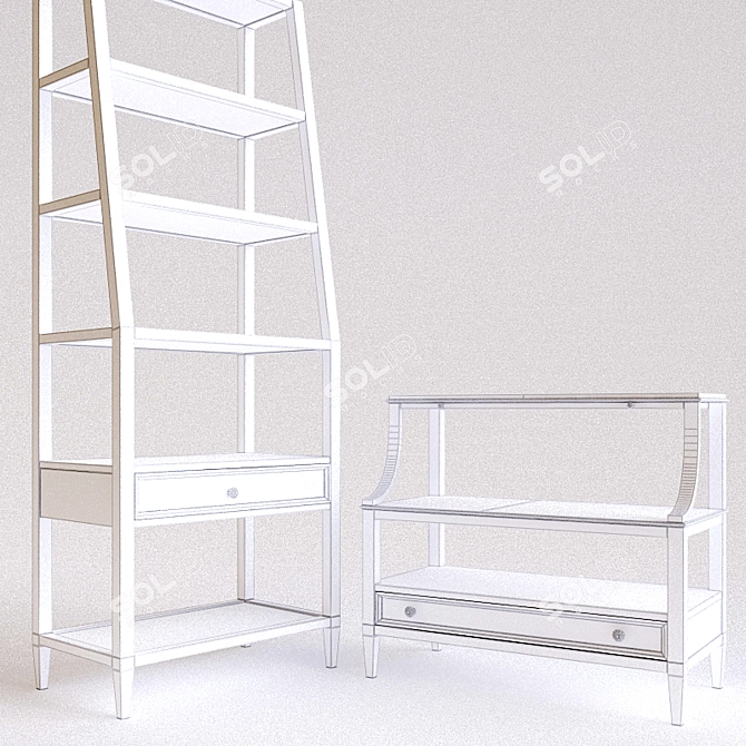 Sutton House Bookcase & Chest: Elegant Storage Solution 3D model image 3