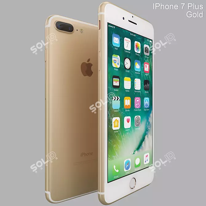 Glamorous Gold iPhone 7 3D model image 1