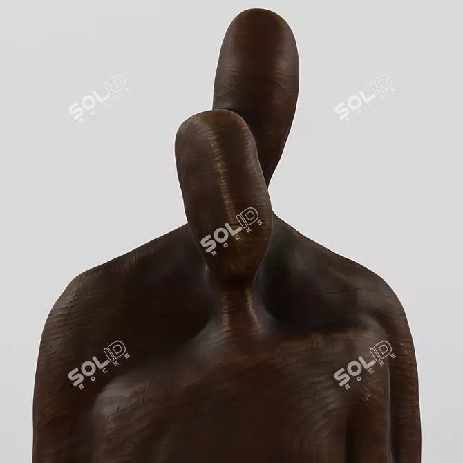 Eternal Love: Couple Sculpture 3D model image 2