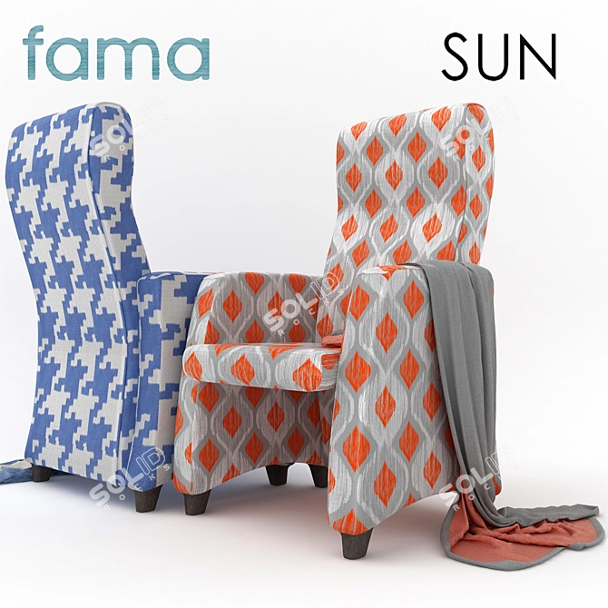 SUN Chair: Spanish Elegance & Comfort. 3D model image 1