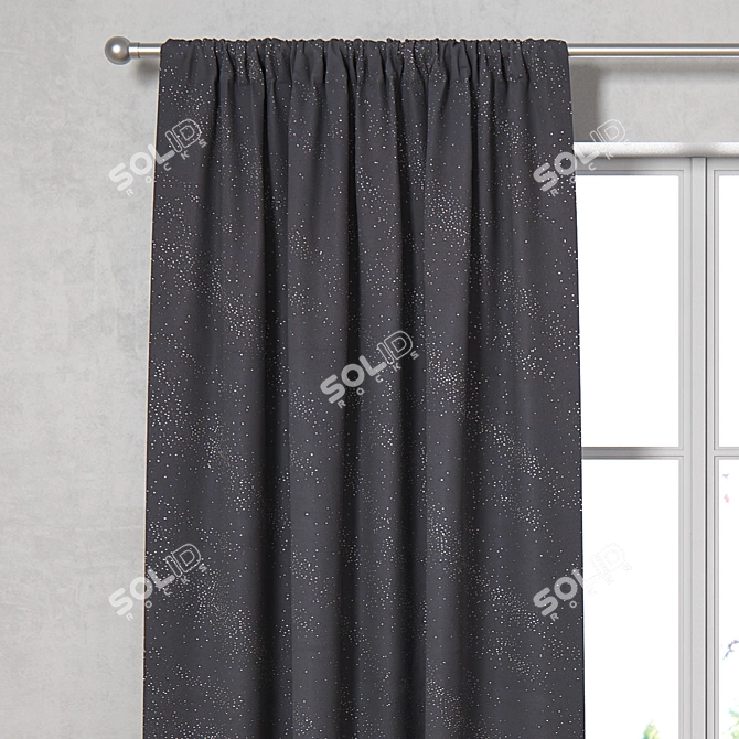 Sleek Polys Curtain Set 3D model image 2