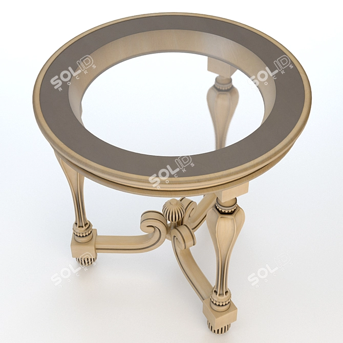 Stylish Wooden Coffee Table 3D model image 3