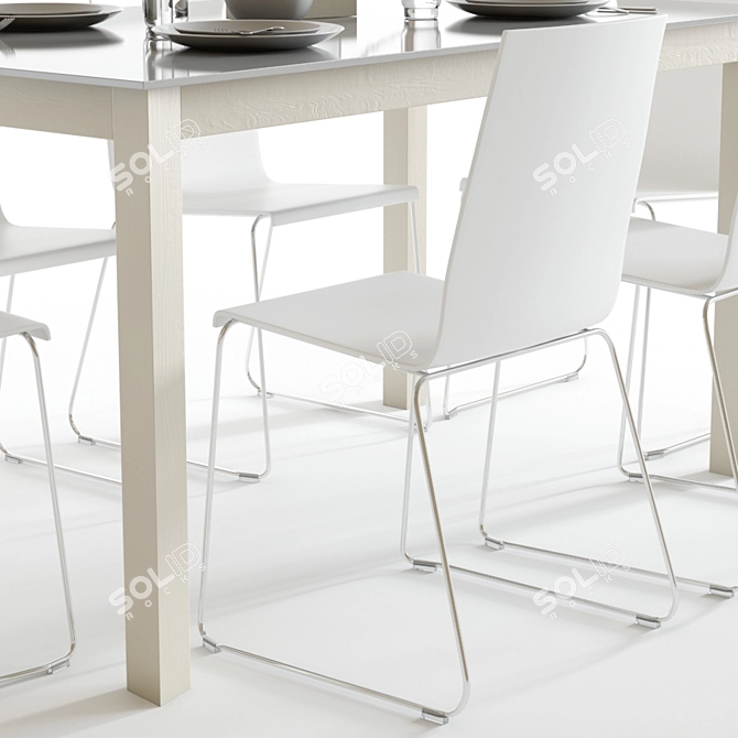 Modern Italian Dining Set: Scavolini Aire & Kuadra 3D model image 2