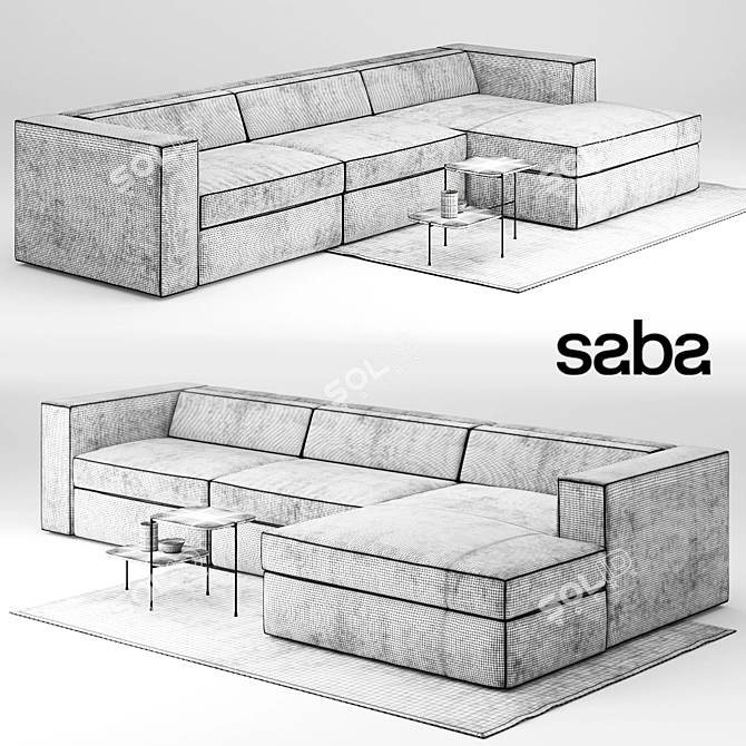 Modern Saba Up Sofa Set 3D model image 2