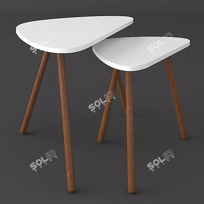 Minimalist Wood Coffee Table 3D model image 1