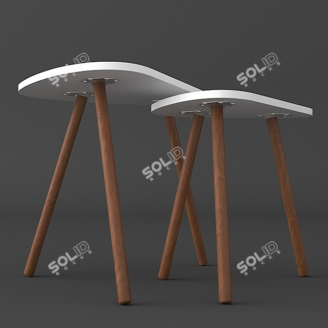 Minimalist Wood Coffee Table 3D model image 2