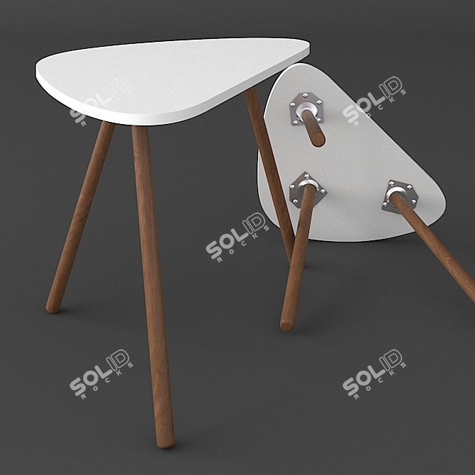 Minimalist Wood Coffee Table 3D model image 3