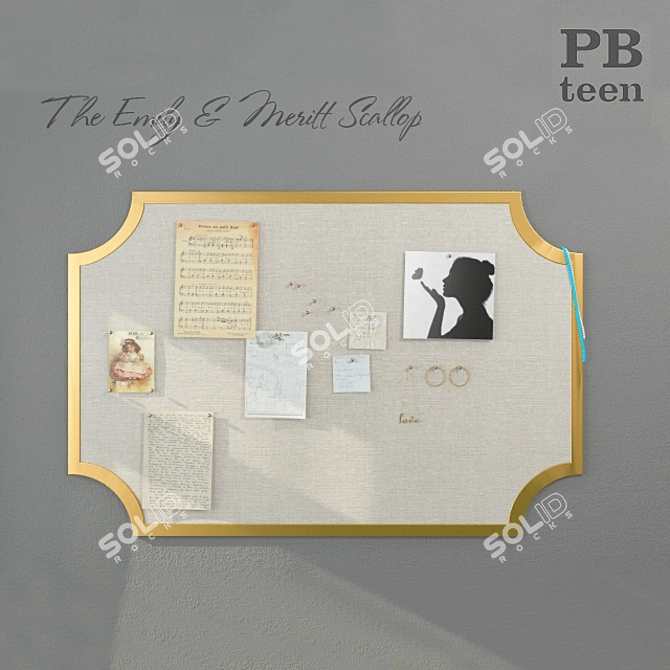 Scallop Statement Pinboard: Organize in Style 3D model image 1
