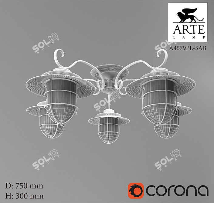 ARTE LAMP Modern Pendant Light 3D model image 2
