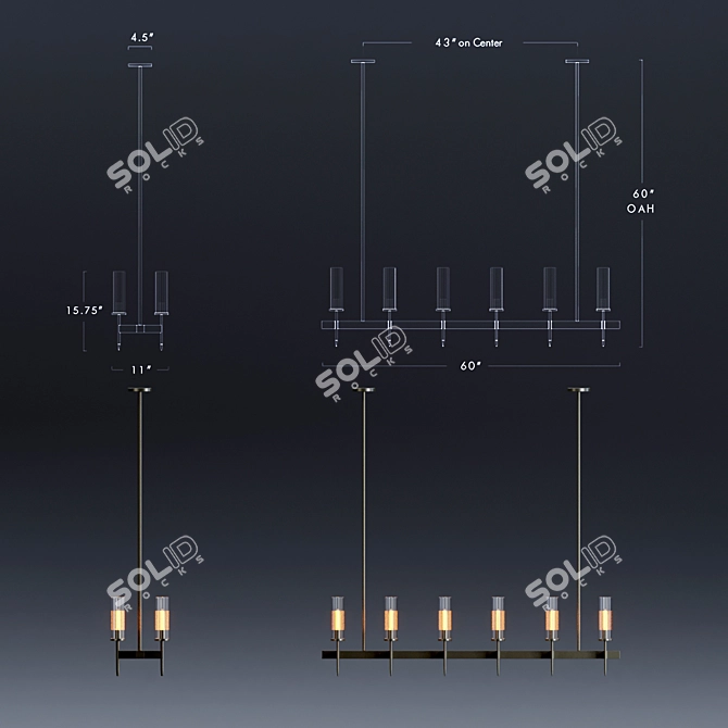 Elegant Alouette Chandelier: Exquisite Illumination 3D model image 3