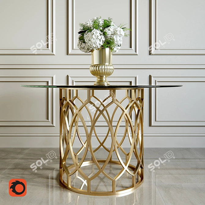 Elegant Bernhardt Salon Dining Table 3D model image 1