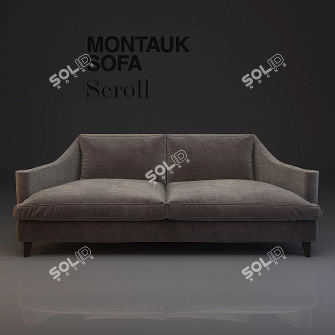 Montauk Sofa Scroll: Canadian Elegance in a Sofa 3D model image 1