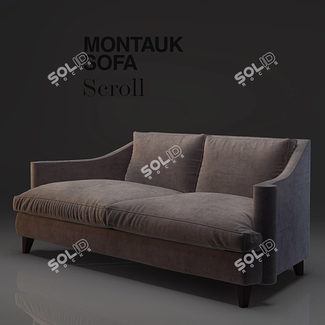 Montauk Sofa Scroll: Canadian Elegance in a Sofa 3D model image 2