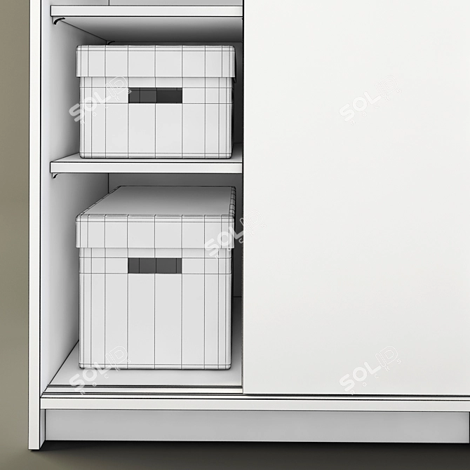 Elegant IKEA Trysil Wardrobe 3D model image 2