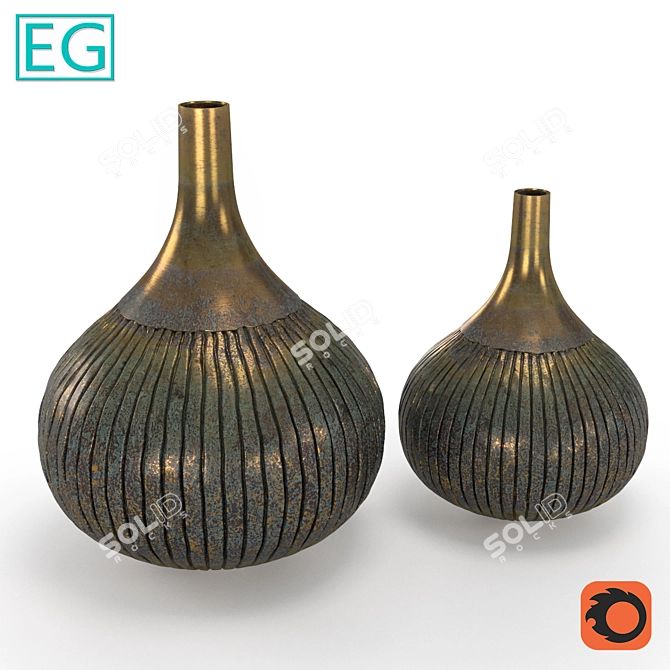Vintage Copper Vase 3D model image 1