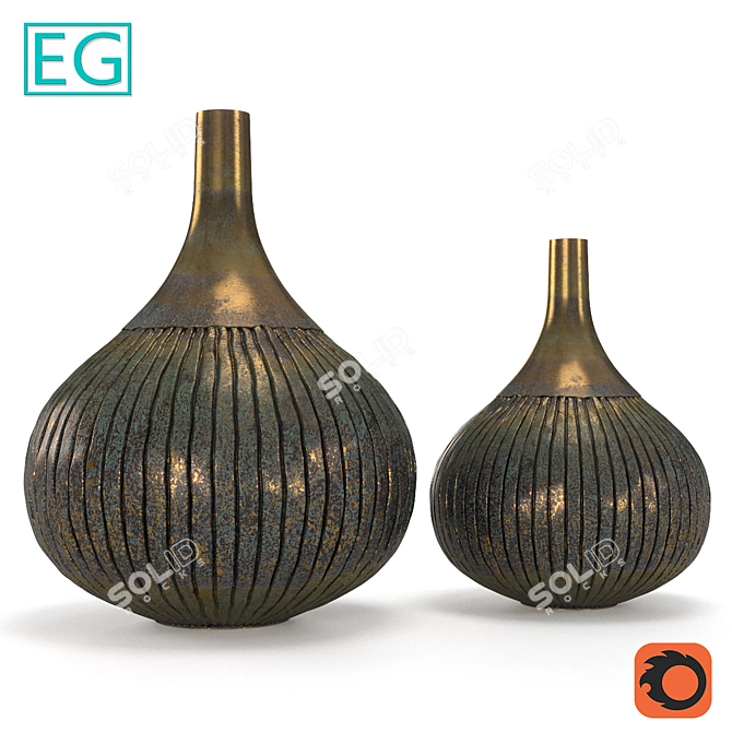 Vintage Copper Vase 3D model image 3