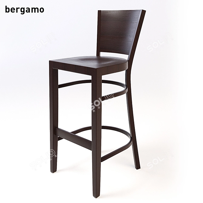 Elegant Bergamo Restaurant Chair 3D model image 2