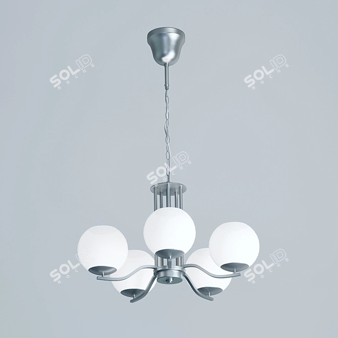Modern Pendant Light with 5 Shades 3D model image 2