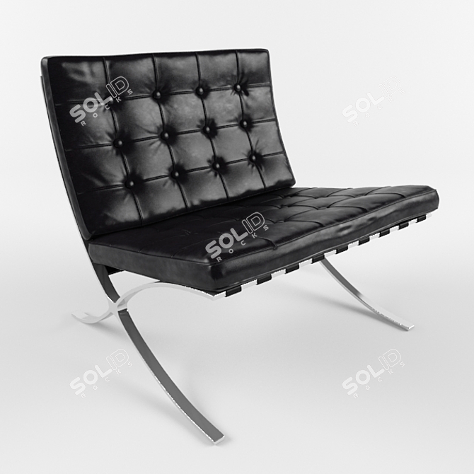 Barcelona Chair: High Quality, Textured 3D Model 3D model image 1