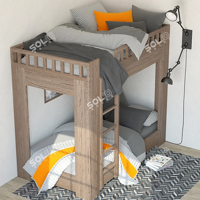 Restoration Hardware Callum Bunk Bed: Versatile and Stylish Sleep Solution 3D model image 2