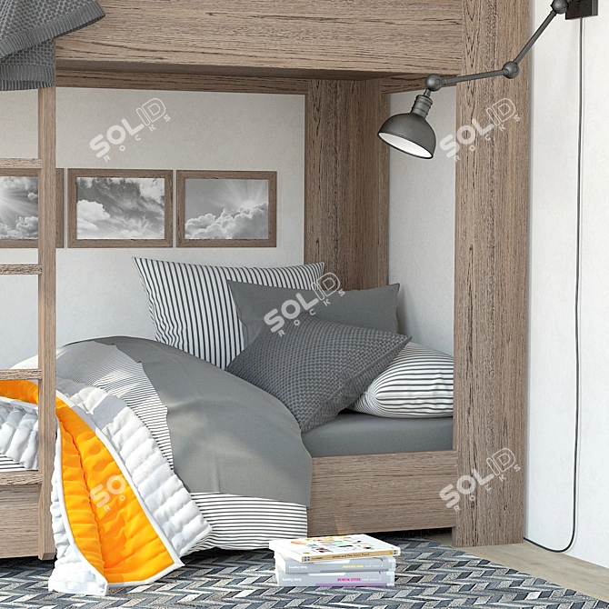 Restoration Hardware Callum Bunk Bed: Versatile and Stylish Sleep Solution 3D model image 3