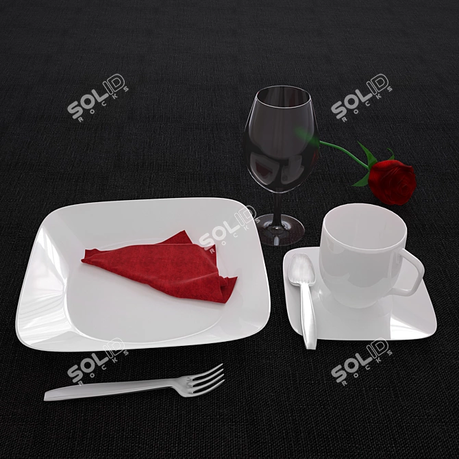 Elegant Essentials: Dinnerware Set 3D model image 1