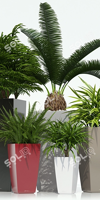 Sleek Lechuza CUBICO Planter 3D model image 2