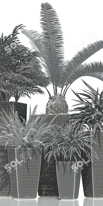 Sleek Lechuza CUBICO Planter 3D model image 3