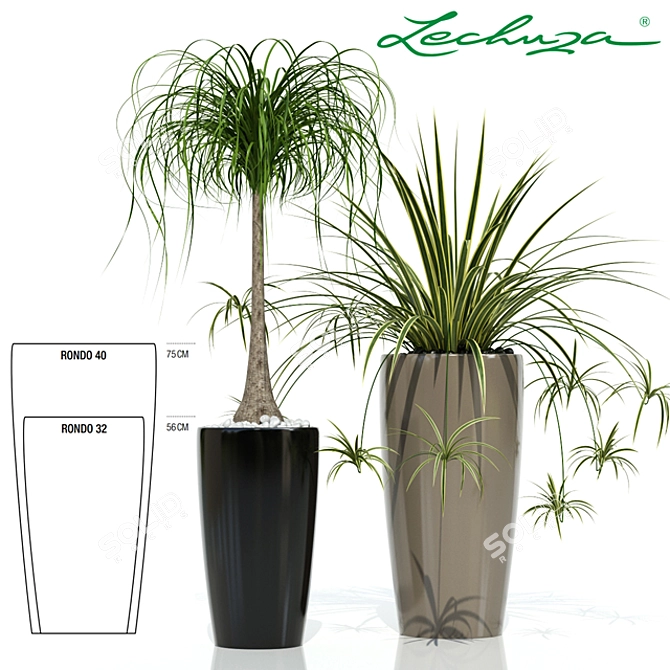 Elegant Lechuza RONDO Planter 3D model image 1