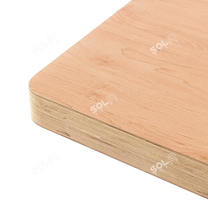 Modern Plywood Café Table 3D model image 2