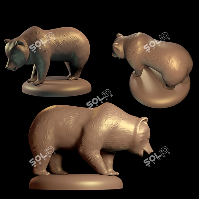 Roaming Bear Sculpture 3D model image 1