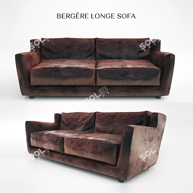 Elegant Leather Sofa - Bergère Longe 3D model image 1