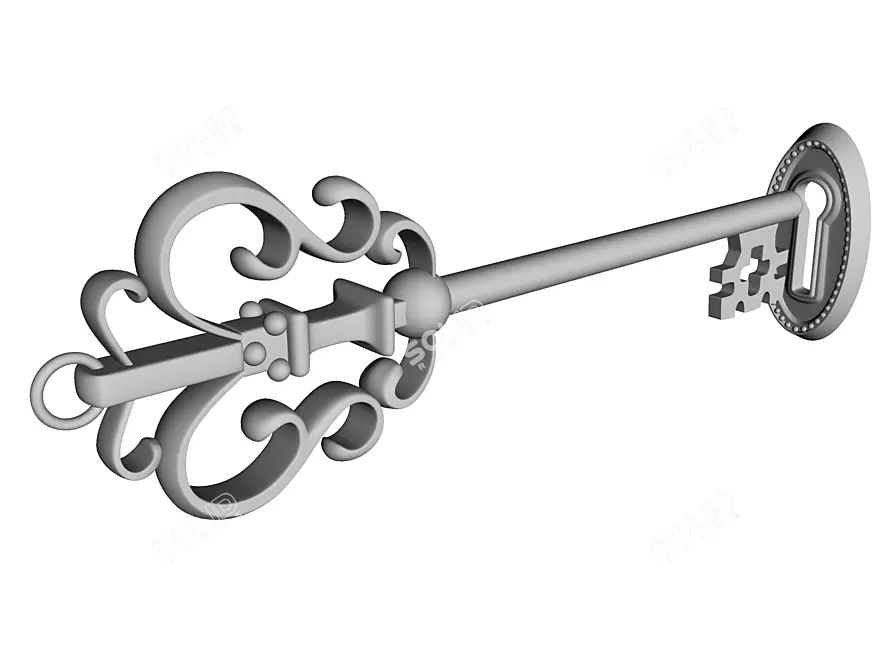 Artisan CNC Decorative Key 3D model image 2