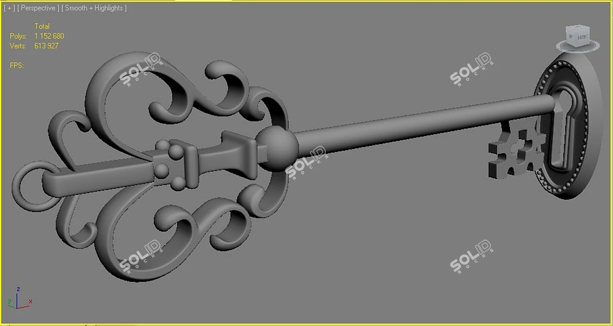 Artisan CNC Decorative Key 3D model image 3