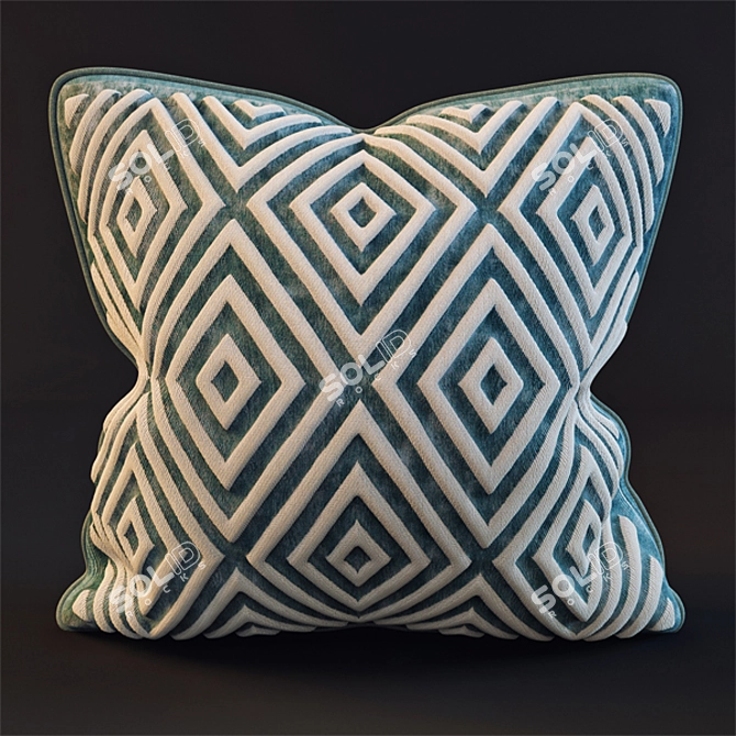 Luxury Cushion Set: 3 High/Low Poly 3D model image 3