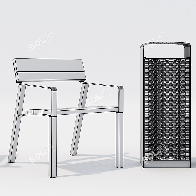 Modern mmcite Aviela Bench Set 3D model image 2