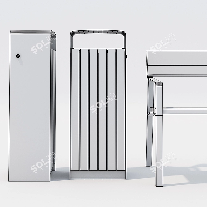 Modern mmcite Aviela Bench Set 3D model image 3