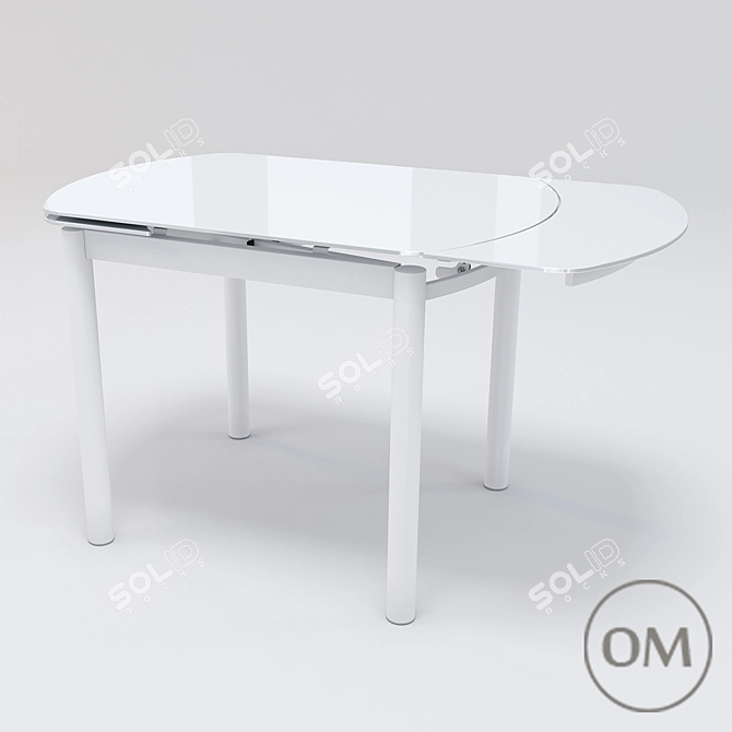 Reams 1050 - Expandable Glass Top Dining Table 3D model image 2